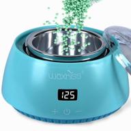 🔥 teal green portable electric hot wax warmer with see-through cover for hair removal logo