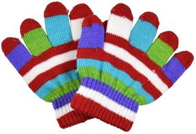 img 1 attached to Pink Striped Kids Gloves Magic Girls' Accessories in Cold Weather
