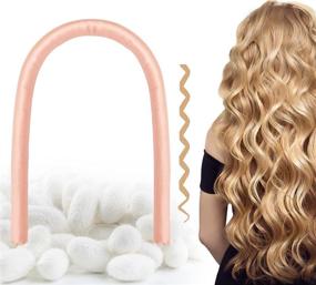 img 3 attached to 🎀 Heatless Hair Curlers for Long Hair - 100% Silk No Heat Curling Headband - Soft Foam Hair Rollers for Natural Medium Hair - Heatless Curling Rod Headband, 2 Scrunchies and Clip, Candy Pink - N&amp;M