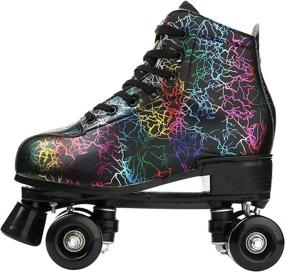 img 2 attached to 🔥 Versatile High-top Roller Skates: Lightning Pattern Unisex Roller Skates for Beginners of All Genders & Ages