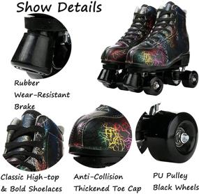 img 3 attached to 🔥 Versatile High-top Roller Skates: Lightning Pattern Unisex Roller Skates for Beginners of All Genders & Ages