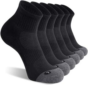 img 4 attached to FITRELL 6 Pack Men's Cushioned Athletic Ankle Socks for Sports & Running 7-9/9-12/12-15 Sizes