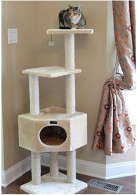 img 1 attached to 🐱 Premium Beige Armarkat Cat Tree Model A5201: Ultimate Feline Playground