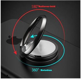 img 2 attached to Phone Ring Holder For Hand Finger Kickstand 360° Rotation Metal Ring Grip With Magnetic Phone Car Mount Holder Car Air Vent Magnetic Mount Car Phone Holder For IPhone 11 Pro Xs Max XR X 8(Gold)