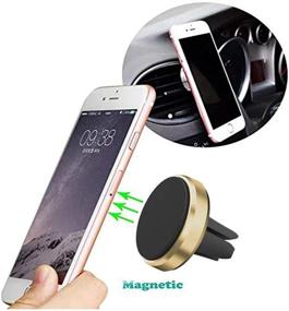 img 3 attached to Phone Ring Holder For Hand Finger Kickstand 360° Rotation Metal Ring Grip With Magnetic Phone Car Mount Holder Car Air Vent Magnetic Mount Car Phone Holder For IPhone 11 Pro Xs Max XR X 8(Gold)