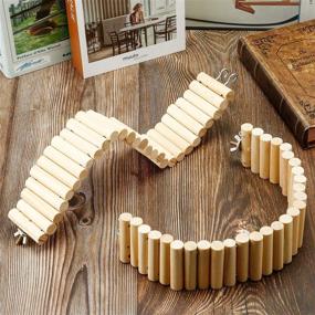 img 2 attached to 🐹 Sumind Wooden Pet Ladder Bridge: A Flexible and Soft Animal Toy for Hamsters, Mice, Chipmunks, and More!