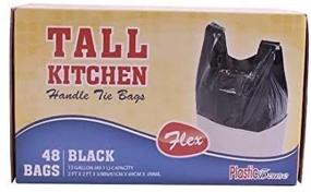 img 1 attached to 🗑️ Strong and Convenient Handle Tie Flex Black Tall Kitchen Trash Bags - 13 Gallon, 48 CT