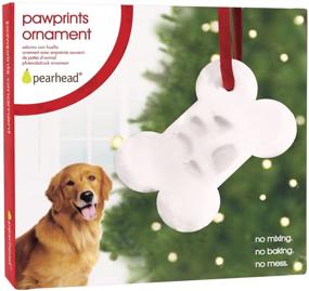img 4 attached to 🐾 Pearhead Pet Natural Wood Paw Print Christmas Tree Ornament - Celebrate the Holidays with your Furry Friend!