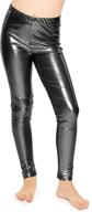 shimmer in style: stretch comfort metallic mystique leggings for girls' clothing logo