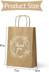 img 2 attached to 🎉 Friday Night Thank You Gift Paper Bags with Handle: 60Pcs Bulk Brown Craft Wedding Favor Bags for Perfect Gifting on Birthdays, Shopping, Retail, and Business - 7 * 4 * 9 Inch