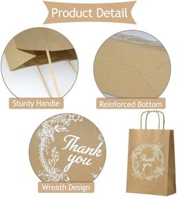 img 3 attached to 🎉 Friday Night Thank You Gift Paper Bags with Handle: 60Pcs Bulk Brown Craft Wedding Favor Bags for Perfect Gifting on Birthdays, Shopping, Retail, and Business - 7 * 4 * 9 Inch