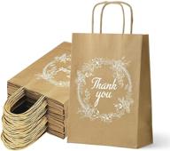 🎉 friday night thank you gift paper bags with handle: 60pcs bulk brown craft wedding favor bags for perfect gifting on birthdays, shopping, retail, and business - 7 * 4 * 9 inch logo