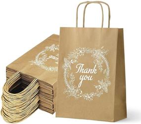 img 4 attached to 🎉 Friday Night Thank You Gift Paper Bags with Handle: 60Pcs Bulk Brown Craft Wedding Favor Bags for Perfect Gifting on Birthdays, Shopping, Retail, and Business - 7 * 4 * 9 Inch