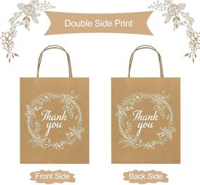 img 1 attached to 🎉 Friday Night Thank You Gift Paper Bags with Handle: 60Pcs Bulk Brown Craft Wedding Favor Bags for Perfect Gifting on Birthdays, Shopping, Retail, and Business - 7 * 4 * 9 Inch