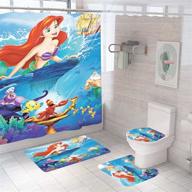 🧜 mermaid deep sea shower curtain set - 4 piece octopus bathroom decor with extra large floor mats, u-shaped mat, toilet seat cover, and 12 hooks - ideal for hotel and home bathroom decoration logo