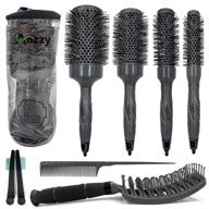 🔘 aozzy round brush set: reduce frizz, make hair more smooth and full for curling & straightening - ceramic & ionic round brush for women and men (8pcs) logo