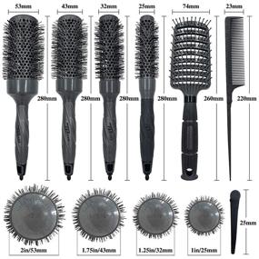 img 3 attached to 🔘 Aozzy Round Brush Set: Reduce Frizz, Make Hair More Smooth and Full for Curling & Straightening - Ceramic & Ionic Round Brush for Women and Men (8pcs)