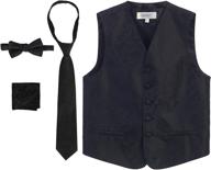 👔 gioberti 4 piece formal paisley tuxedo vest, bowtie, tie, pocket square set for boys logo