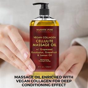img 2 attached to 🌿 MAJESTIC PURE Vegan Collagen & Stem Cell Cellulite Massage Oil - Unique Blend of Essential Oils for Skin Tightening and Firming - Anti Cellulite Oil, 8 fl oz