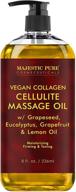 🌿 majestic pure vegan collagen & stem cell cellulite massage oil - unique blend of essential oils for skin tightening and firming - anti cellulite oil, 8 fl oz logo