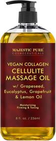 img 4 attached to 🌿 MAJESTIC PURE Vegan Collagen & Stem Cell Cellulite Massage Oil - Unique Blend of Essential Oils for Skin Tightening and Firming - Anti Cellulite Oil, 8 fl oz