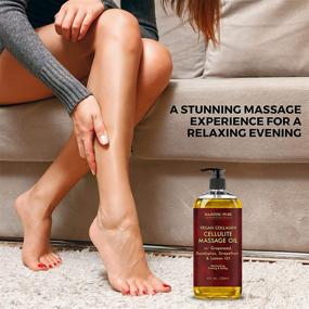 img 1 attached to 🌿 MAJESTIC PURE Vegan Collagen & Stem Cell Cellulite Massage Oil - Unique Blend of Essential Oils for Skin Tightening and Firming - Anti Cellulite Oil, 8 fl oz