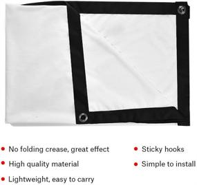 img 1 attached to 🎥 72-Inch Video Projection Screen - 16:9 HD Anti-Crease Portable Foldable White Projector Screen - Perfect for Outdoor and Indoor Home Theater Experience