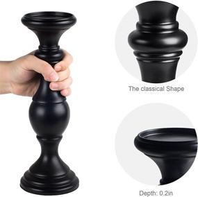 img 3 attached to 🕯️ Set of 3 Elegant Black Pillar Candle Holders – Stylish Candlestick Holder Stands for Home Coffee Table Decor, Dining or Living Room Centerpiece - Ideal Wedding Gift