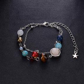 img 1 attached to 🌌 HUNO Summer Galaxy Solar System Universe Eight Planets Guardian Star Beads Foot Chain: Discover Extraterrestrial Charm with this Stunning Barefoot Anklet Bracelet Jewelry