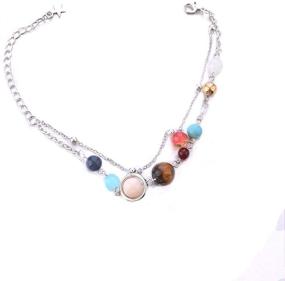 img 2 attached to 🌌 HUNO Summer Galaxy Solar System Universe Eight Planets Guardian Star Beads Foot Chain: Discover Extraterrestrial Charm with this Stunning Barefoot Anklet Bracelet Jewelry