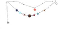 🌌 huno summer galaxy solar system universe eight planets guardian star beads foot chain: discover extraterrestrial charm with this stunning barefoot anklet bracelet jewelry logo