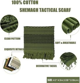 img 3 attached to Keffiyeh Military Shemagh Tactical Desert Women's Accessories for Scarves & Wraps