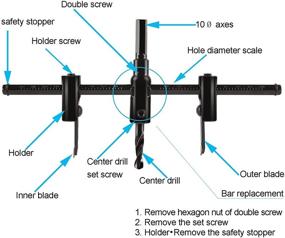 img 2 attached to 🔧 LANIAKEA Adjustable Circle Hole Saw Cutter: 1-316 Inch To 7-78 Inch - Perfect Tool for Home DIYers!