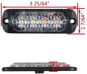 img 3 attached to 🚨 XT AUTO 4-LED Amber White Waterproof Emergency Beacon Flash Caution Strobe Light Bar – Surface Mount, 16 Flashing Patterns – Car SUV Pickup Truck Van SUV ATV UTV (4-pack)