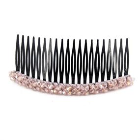 img 3 attached to 🎀 Yeshan Plastic Hair Side Comb Hair Clip with 20 Teeth, 2 Rows Crystal Decoration for Women and Girls, 4 inch (Mixed 6 Colors) – Enhanced SEO