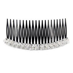 img 2 attached to 🎀 Yeshan Plastic Hair Side Comb Hair Clip with 20 Teeth, 2 Rows Crystal Decoration for Women and Girls, 4 inch (Mixed 6 Colors) – Enhanced SEO