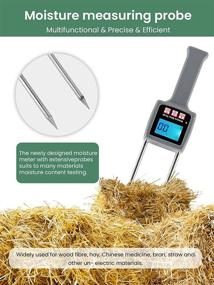 img 1 attached to 🌱 Huanyu Hay Moisture Meter TK100: Portable Fibre Moisture Analyzer for Tea, Corn, Straw, Bran, Soybean Meal, Grains & Chinese Medicine - 0-80% Probe Humidity Tester