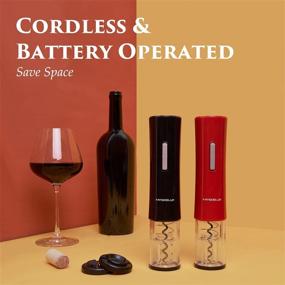 img 2 attached to 🍷 Kangdelun Electric Wine Bottle Opener with Foil Cutter - Black, Battery Operated, Self-Pulling, Sleek and User-Friendly