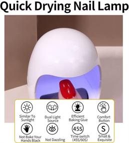 img 2 attached to MOKYDUO Mini UV LED Nail Lamp: Portable Egg Phototherapy Light with USB Charging Cable, 4 Sheets Nail Art Stickers