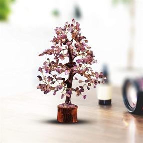 img 3 attached to 🌳 Zaicus Amethyst Healing Crystal Tree of Life: Bring Prosperity & Good Fortune with this Handmade Golden Wire Bonsai Statue - 10-12 Inch Spiritual Decor & Gemstone Aura Tree, Perfect as a Wealthy Home Decoration and Thoughtful Handcrafted Gift