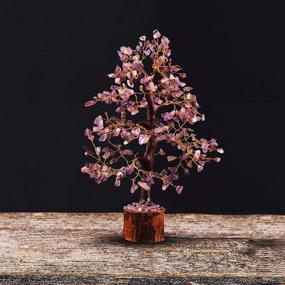 img 2 attached to 🌳 Zaicus Amethyst Healing Crystal Tree of Life: Bring Prosperity & Good Fortune with this Handmade Golden Wire Bonsai Statue - 10-12 Inch Spiritual Decor & Gemstone Aura Tree, Perfect as a Wealthy Home Decoration and Thoughtful Handcrafted Gift