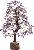 🌳 zaicus amethyst healing crystal tree of life: bring prosperity & good fortune with this handmade golden wire bonsai statue - 10-12 inch spiritual decor & gemstone aura tree, perfect as a wealthy home decoration and thoughtful handcrafted gift логотип