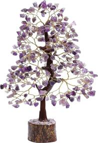 img 4 attached to 🌳 Zaicus Amethyst Healing Crystal Tree of Life: Bring Prosperity & Good Fortune with this Handmade Golden Wire Bonsai Statue - 10-12 Inch Spiritual Decor & Gemstone Aura Tree, Perfect as a Wealthy Home Decoration and Thoughtful Handcrafted Gift