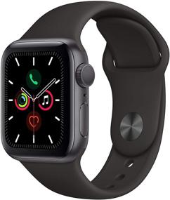 img 4 attached to Восстановленный) Apple Watch Series 5 (GPS, 44 мм) - космический серый алюминиевый корпус с черной спортивной повязкой - Лучшие предложения и скидки