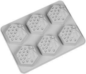 img 1 attached to 🐝 6-Cavity Bee Honeycomb Silicone Molds for Soap Making, Cake, Candle, Muffins, Jelly, Ice - Tube Tray Baking Mold for Wedding, Christmas Decoration (Set of 2)