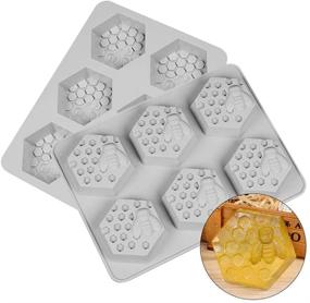 img 4 attached to 🐝 6-Cavity Bee Honeycomb Silicone Molds for Soap Making, Cake, Candle, Muffins, Jelly, Ice - Tube Tray Baking Mold for Wedding, Christmas Decoration (Set of 2)