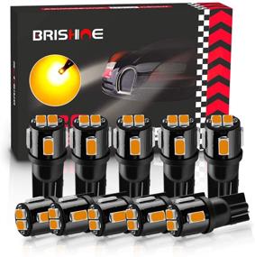 img 4 attached to 🌟 BRISHINE 194 Amber Yellow LED Bulbs - Ultra-bright 5630 Chipsets - T10 W5W Replacement for Car Interior Map Dome Door Courtesy License Plate Lights - Pack of 10