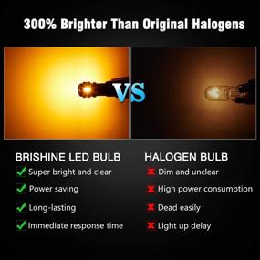img 2 attached to 🌟 BRISHINE 194 Amber Yellow LED Bulbs - Ultra-bright 5630 Chipsets - T10 W5W Replacement for Car Interior Map Dome Door Courtesy License Plate Lights - Pack of 10