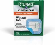 💙 curad clinical advances super absorbent polymer wound pad, blue, cur5150, pack of 10 логотип