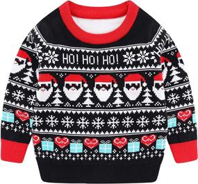 img 4 attached to Amberetech Christmas Sweatshirt Pullover Ho Black Boys' Clothing ~ Sweaters